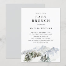 Snowy Winter Forest Woodland Baby Shower
