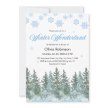 Snowy Winter Wonderland Snowflakes Bridal Shower