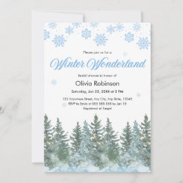 Invitación Snowy Winter Wonderland Snowflakes Bridal Shower 