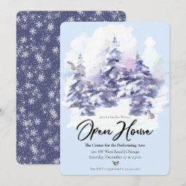 Invitación Snowy Woodland Forest Winter House