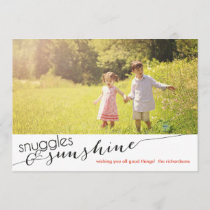 Invitación Snuggles y sol con la foto trasera