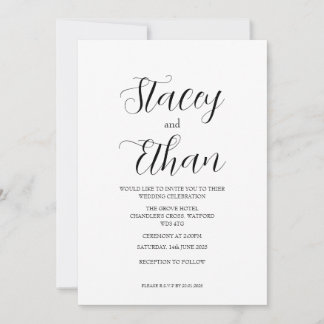 Invitación So Simple Typographic Wedding Invitations