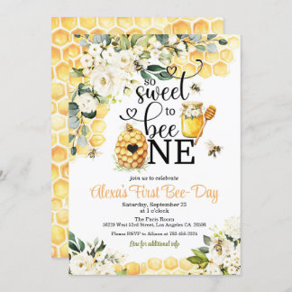 Invitación So Sweet to Bee One 1st Birthday Invitation