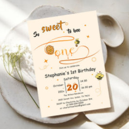 Invitación So Sweet To Bee One Cute Honey Bee 1st Birthday