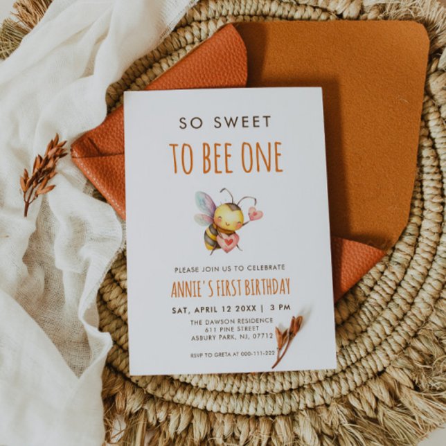 Invitación So Sweet To Bee One First Birthday (Subido por el creador)