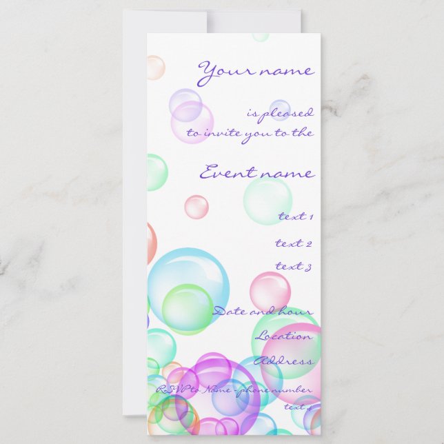 Invitación Soap Bubbles (Anverso)