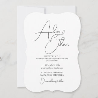 Invitación Sober and Elegant Wedding invitation