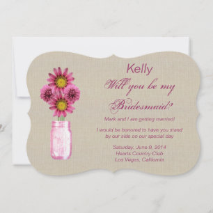 Invitación Sobre de regalo para dama de honor en frasco de Ma