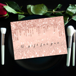 Invitación Sobre dorado Rosa de con un certificado de regalo
