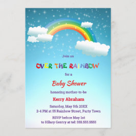 Invitación Sobre el Baby Shower arcoiris
