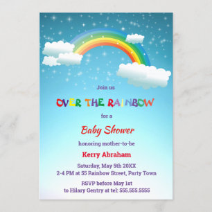 Invitación Sobre el Baby Shower arcoiris