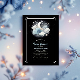 Invitación Sobre el Baby Shower celestial lunar