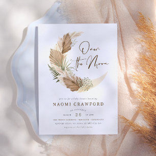 Invitación Sobre el Baby Shower de la hierba de Boho Palm & P