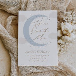 Invitación Sobre el Baby Shower de Moon Blue Boy