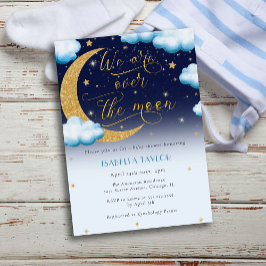 Invitación Sobre el Baby Shower de Moon Blue Boy