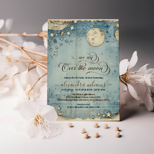 Invitación Sobre el Baby Shower de Moon Blue Boy