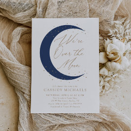 Invitación Sobre el Baby Shower de Moon Navy Blue Boy