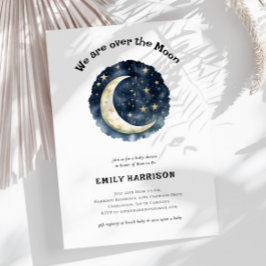 Invitación Sobre el Baby Shower del espacio azul de la marina