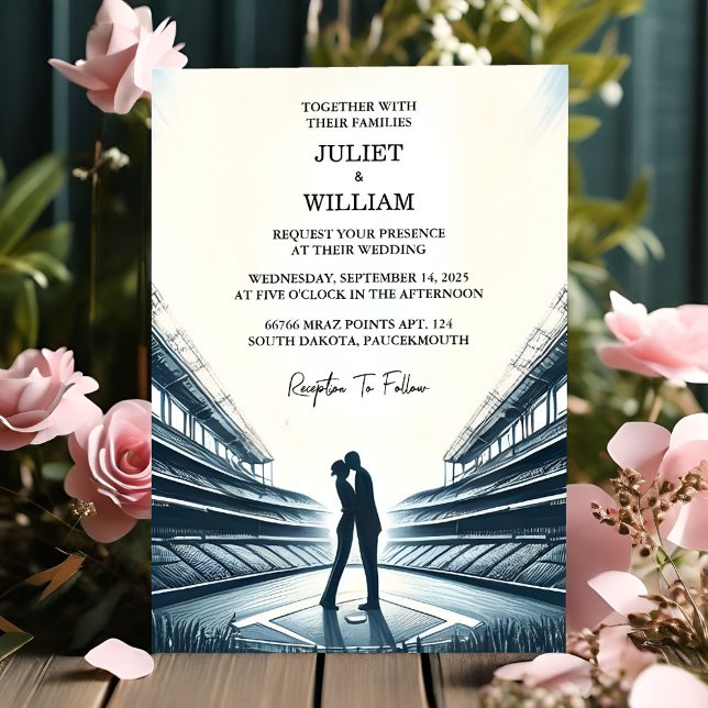 Invitación Sobre el Boda de béisbol del equipo de campeón del (Subido por el creador)