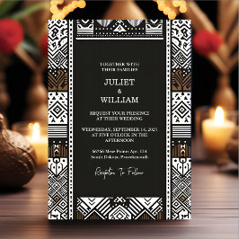 Invitación Sobre el Boda tradicional africano de Ghana Brown
