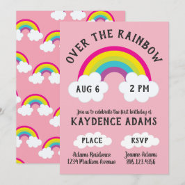 Invitación Sobre el cumpleaños arcoiris / ducha