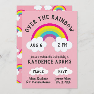 Invitación Sobre el cumpleaños arcoiris / ducha