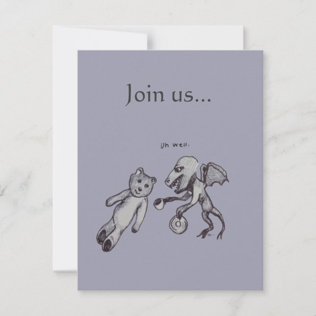 Invitación Sobre el dragón de té y el oso (Anverso)