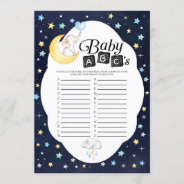 Invitación Sobre el juego de The Moon Elephant Baby ABC
