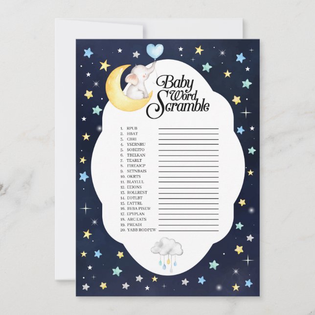 Invitación Sobre el juego del canto del elefante de la luna (Anverso)