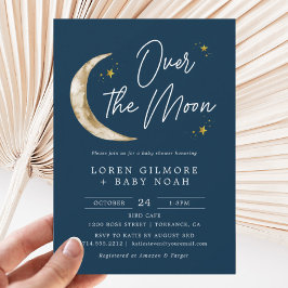 Invitación Sobre el tema de la luna Indigo Baby Shower