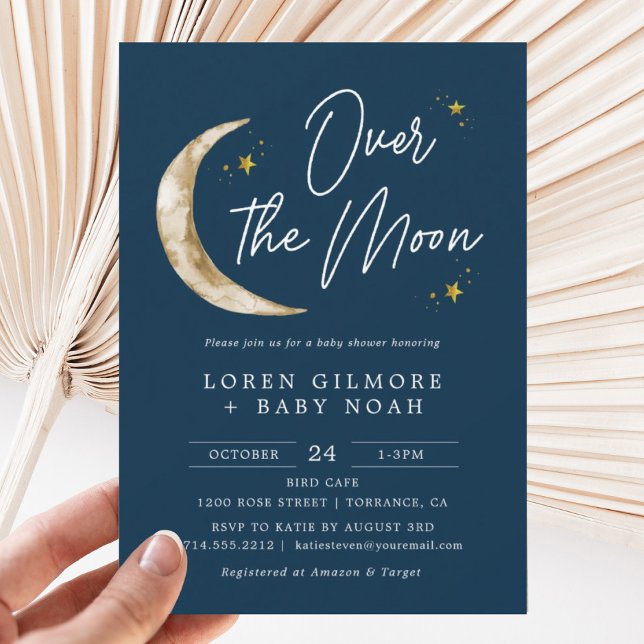 Invitación Sobre el tema de la luna Indigo Baby Shower (Subido por el creador)