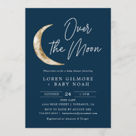 Invitación Sobre el tema de la luna Indigo Baby Shower