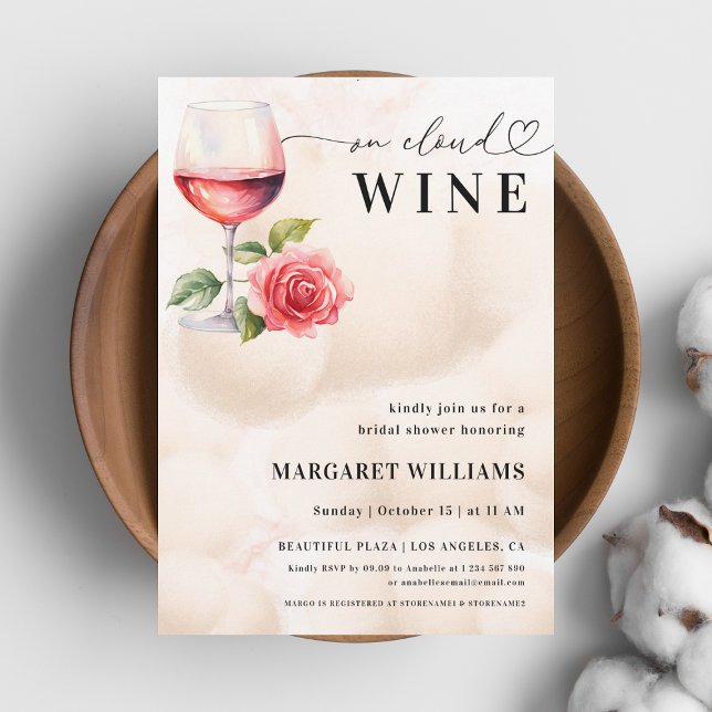 Invitación Sobre el tema del vino en la nube Heart Script Bri (Subido por el creador)