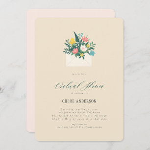 Invitación Sobre floral Ducha de novia virtual