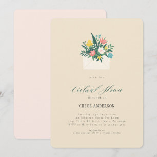 Invitación Sobre floral Ducha virtual de novias