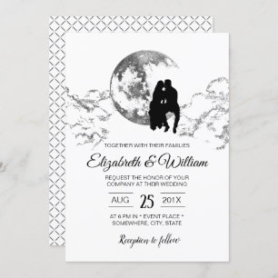 Invitación Sobre la boda elegante lunar