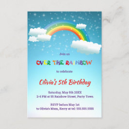 Invitación Sobre la fiesta de cumpleaños del arco iris