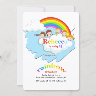 Invitación Sobre la fiesta de cumpleaños del arcoiris