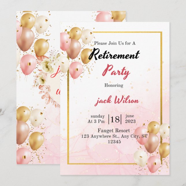 invitación sobre la jubilación (Anverso / Reverso)