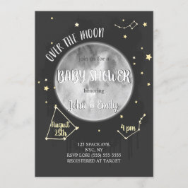 Invitación Sobre la luna | Baby Shower Moon & Stars