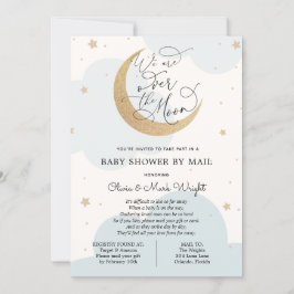 Invitación Sobre la luna Baby Shower por correo