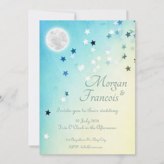 Invitación Sobre la luna - Boda estelar