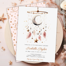 Sobre la luna Boho Celestial Chica Baby Shower