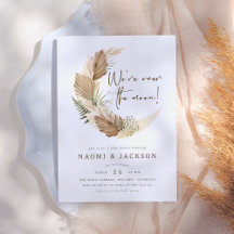 Sobre La Luna Boho Pampas Baby Shower de Pareja