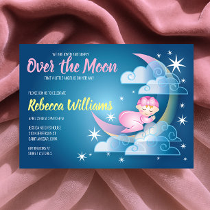 Invitación Sobre La Luna Cañón Baby Shower - Piel más Ligera