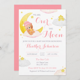 Invitación Sobre la luna Chica Baby Shower