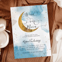 Sobre la luna Dreamy Gold Boy Invitati de Baby Sho