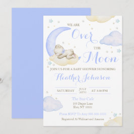 Invitación Sobre la Luna El Niño Lleva Baby Shower