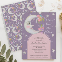 Sobre la luna Stars Floral Lavender Baby Shower