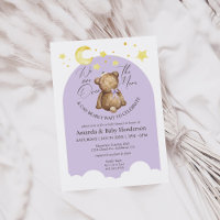 Sobre la morena Lavanda Teddy Bear Baby Shower